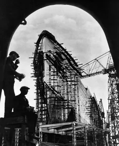 Liner Prints: R. M. S. Queen Mary under construction, 1934