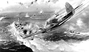 Norway Prints: RAF Beauforts attacking the Battle-cruiser Scharnhorst