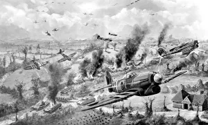 Vehicles Prints: RAF Typhoons attack German tanks, France; Second World War