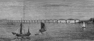 Docks Prints: Railway bridge across the river Severn