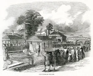 Building Prints: Railway station at Evesham, Worcestershire 1852