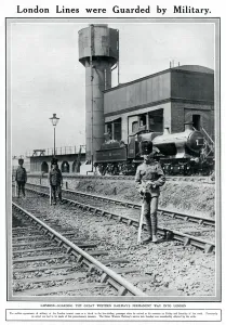 Tracks Prints: Railway strike 1911: London lines being guarded