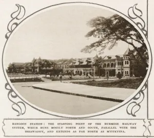 Burmese Prints: Rangoon Railway Station, India