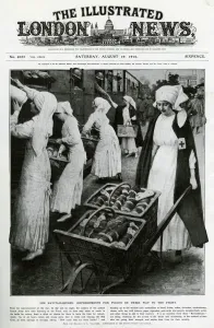 Carriages Prints: Ravitailleuses delivering bread and comforts to soldiers