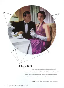 Glamorous Prints: Rayon advert with couple, 1951