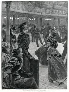 Spectators Prints: Real ice skating-rink, Niagara Hall, Westminster 1895
