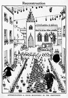 Reconstruction Prints: Reconstruction by William Heath Robinson, WW1 cartoon