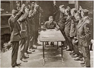 Taking Prints: Recruiting for R.A.F. - Taking Oath 1918