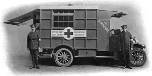 Vehicles Prints: Red Cross motor soup kitchen donated by Burberry s