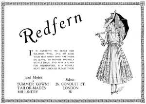 Shopping Prints: Redfern advertisement, dressing well is patriotic, WW1