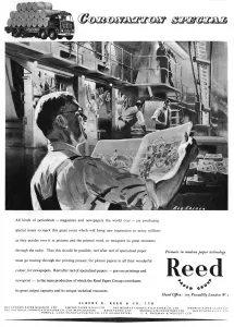 Commemorative Prints: Reed Paper Group advertisement in ILN Coronation number