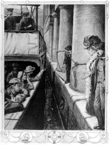 Standing Prints: Refused Immigrants on a ship; London Docks, 1911
