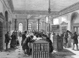 1875 Prints: The Registry of Wills, Somerset House, London, 1875