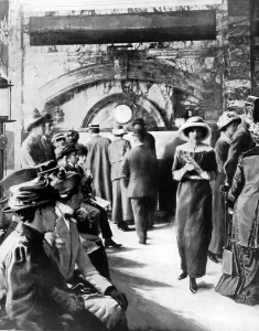 Canadian Prints: Relatives and friends scanning the fateful lists at the Cana