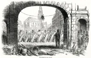1851 Prints: The Repaving of the Strand, London 1851