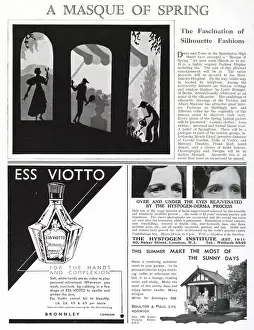 Store Prints: Report in The Tatler about a fashion event for spring fashions with settings