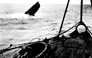 10th Prints: Republican Submarine B. 6 sinking off Corunna; Spanish Civi