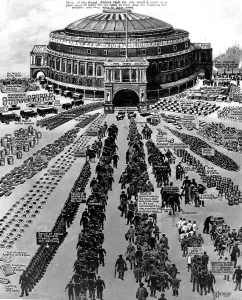 1925 Prints: Resources required for a New Years Ball, Royal Albert Hall