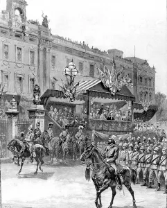 Volunteer Prints: Review of the Volunteer Corps at Buckingham Palace, 1887
