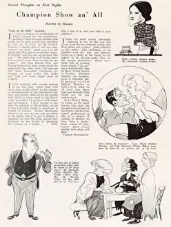Caricature Prints: Review of Walter Greenwoods Love on the Dole at the Garrick Theatre in The Bystander