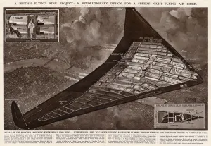 G H Davis Illustrations Prints: Revolutionary design for air liner by G. H. Davis