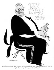 Playing Prints: Rex Evans playing the piano at Kettner s