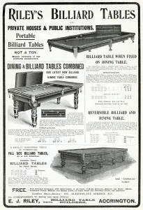 Sport Prints: Rileys Billiard Tables, available for private houses