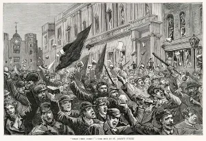 Shops Prints: Rioting in the West End of London 1886