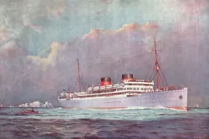 Union Prints: RMS Carnarvon Castle Passing the Needles, 1927