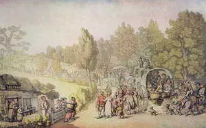 Eighteenth Prints: The Road to Epsom by Thomas Rowlandson