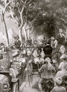 Cairo Prints: Road to the Pyramids during the Season in Egypt