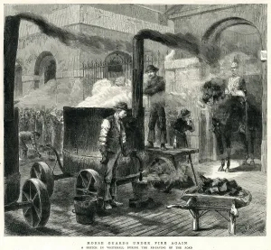 Works Prints: Road Works in Whitehall, London 1882
