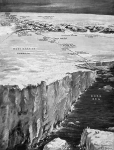 Ross Prints: Roald Amundsens route from Framheim to the South Pole, 1911