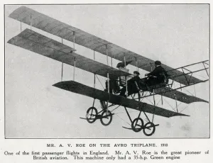 Aeroplanes Prints: Roe on the Avro triplane in 1910