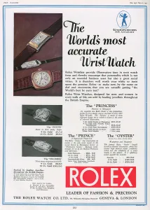 Luxury Prints: Rolex wrist watch advertisement, 1931
