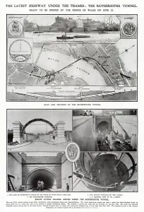 Plans Prints: Rotherhithe Road Tunnel, London 1908