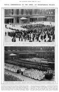 Cavalry Prints: Royal ceremonials in the open: at Buckingham Palace, 1918