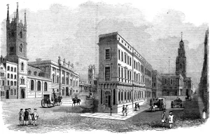 1844 Prints: The Royal Exchange and Bank Buildings, London, 1780