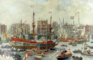 May Prints: A Royal Galleon in the Pool of London, 16th century