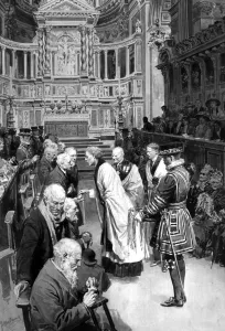 Elderly Prints: The Royal Maundy, St Pauls Cathedral, London