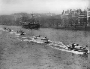 Board Prints: Royal Motor Barge on the River Thames, 1937