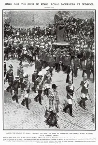 Procession Prints: Royal Mourners on foot at Windsor