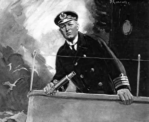 December Prints: Royal Navy Captain on the Bridge, 1916