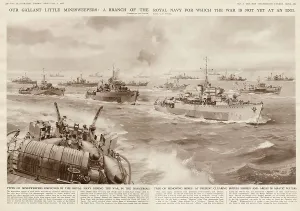 Wwii Prints: Royal Navy Minesweepers in action