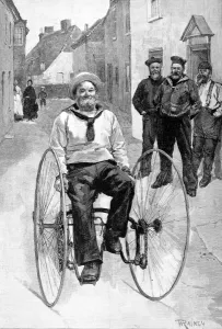Cruise Prints: Royal Navy Sailor on a Tricycle, 1891