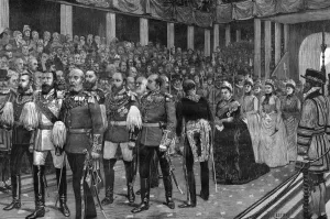 Golden Prints: Royal procession at Westminster Abbey, London