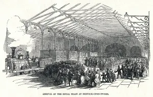 1849 Prints: Royal Train at Berwick station 1849