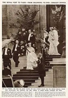 Paris Prints: Royal Visit to France - King & Queen leaving Quai D'Orsay