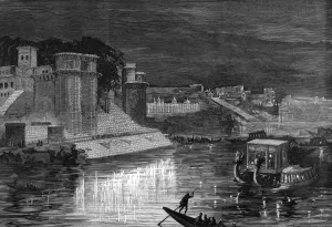 Tour Prints: Royal visit to India: illuminations at Benares 1876