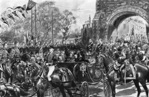 Dublin Prints: The Royal Visit to Ireland, 1900 - Mayor and city keys
